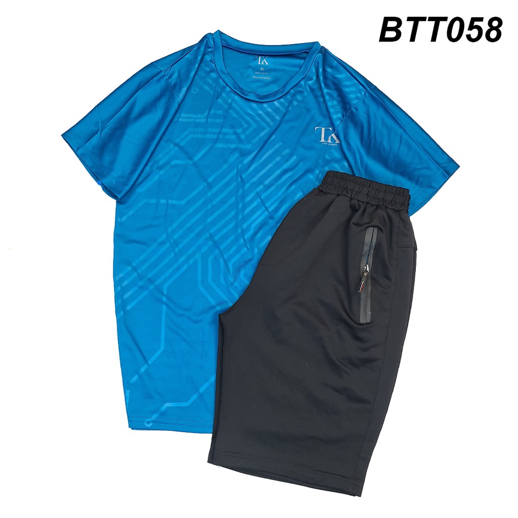 Bộ thể thao nam vải mềm siêu mát loại bộ quần áo thể thao hè thun lạnh mặc mát BTT05