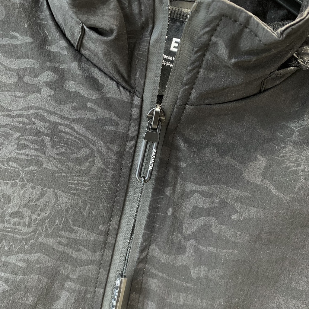 OWEN - Áo khoác gió nam 2 lớp màu đen JK 81118