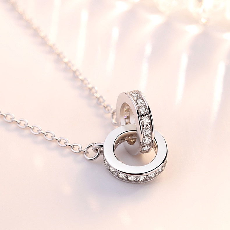 Vòng cổ Mặt Tròn Lồng Vào Nhau Thời Trang Chất Lượng Cao