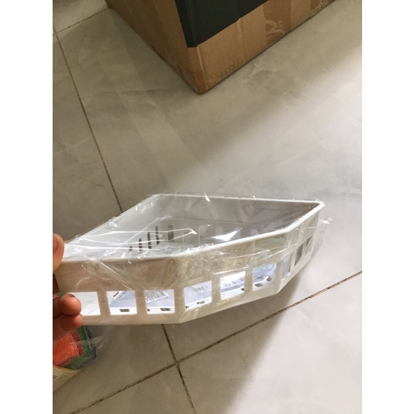 Khay tam giác dán tường Hokori, kệ góc nhà tắm dán tường loại xịn