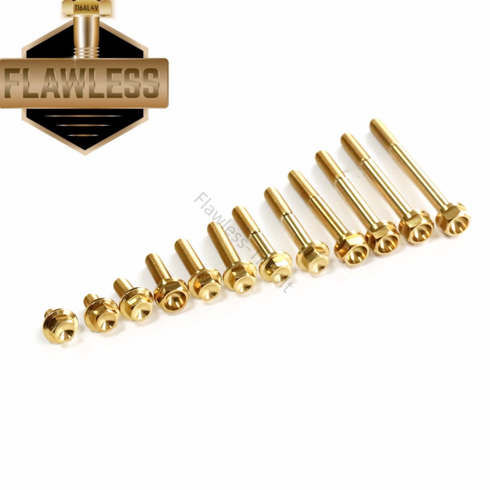 Bộ Bu Lông Gắn Động Cơ Mặt Bích Bằng Titan Gr5 M6×10/12/15/20/22/25/28/30/32/35/40/45/50/55/60 Hàng Có Sẵn