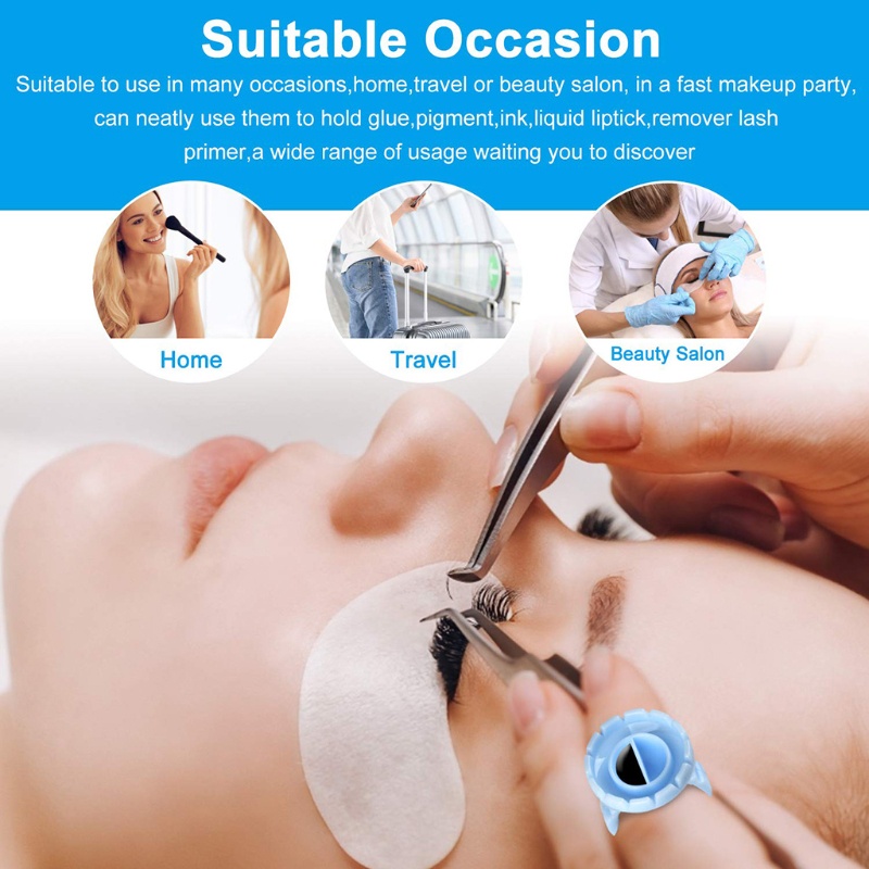 Set 100 Giá Đỡ Nhẫn Gắn Lông Mi Giả Dùng Một Lần Tiện Lợi