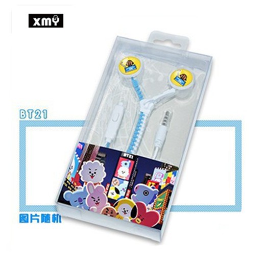 Tai nghe dạng dây khóa kèo hình Bt21 BTS Bangtan Boys | BigBuy360 - bigbuy360.vn