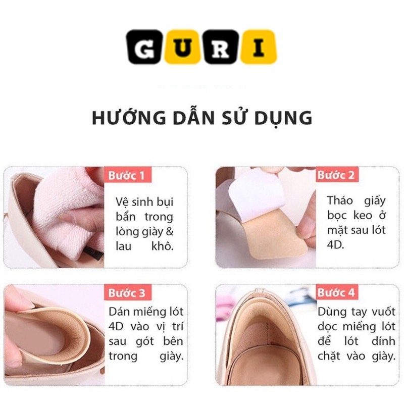 Lót giày cao gót nữ êm chân 4D chống trầy xước, chống trượt, khử mùi hiệu quả | Phụ kiện giày nữ Guri LG02