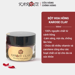 (DATE MỚI NHẤT, 15gr) Bột hoa hồng thiên nhiên làm sáng, mịn da, chống lão hóa Karose Clay