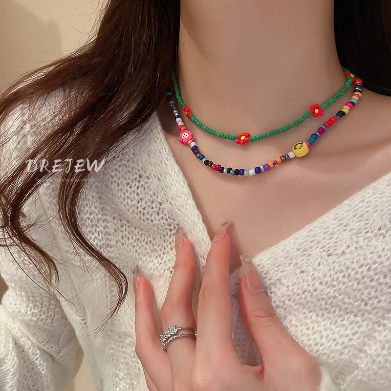 DREJEW Dây chuyền mặt tnhiều màu dễ thương ngọt ngào thời trang cho nữ