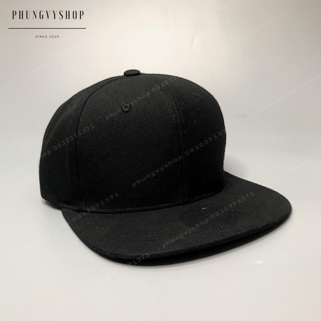 MŨ SNAPBACK ĐEN TRƠN- Nón thời trang NAM/NỮ NoBrandUnisex