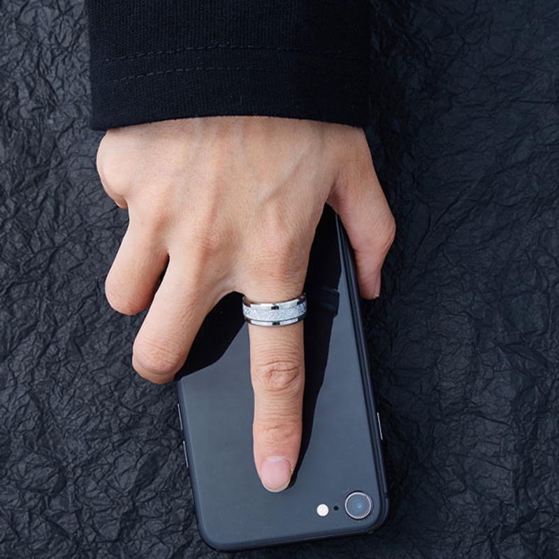 Nhẫn Thép Titan Đơn Giản Phong Cách Harajuku Đường Phố Cho Nam Nữ