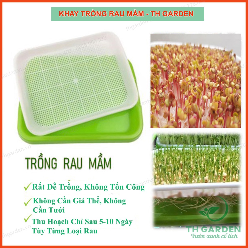 Khay Trồng Rau Mầm Thủy Canh Th Garden - Khay Nhựa Trồng Rau Sạch Thông Minh - Nhựa Pp Nguyên Sinh An Toàn Không Độc Hại