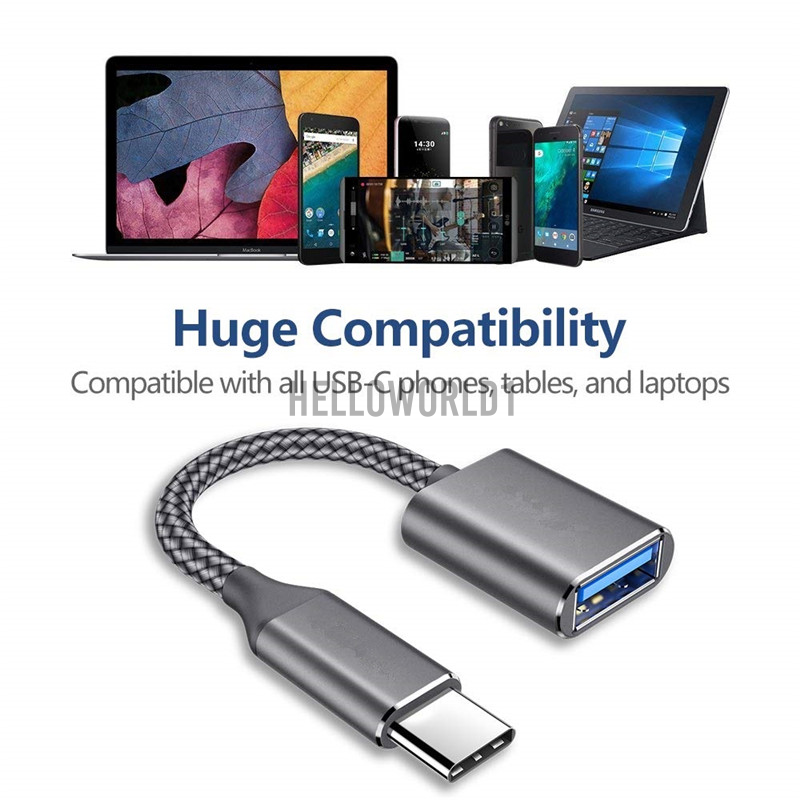 Grey Type-C USB-C to USB 3.0 Adapter OTG Data Transmission Cable Type-C Smart Phone Tablet Laptop MacBook