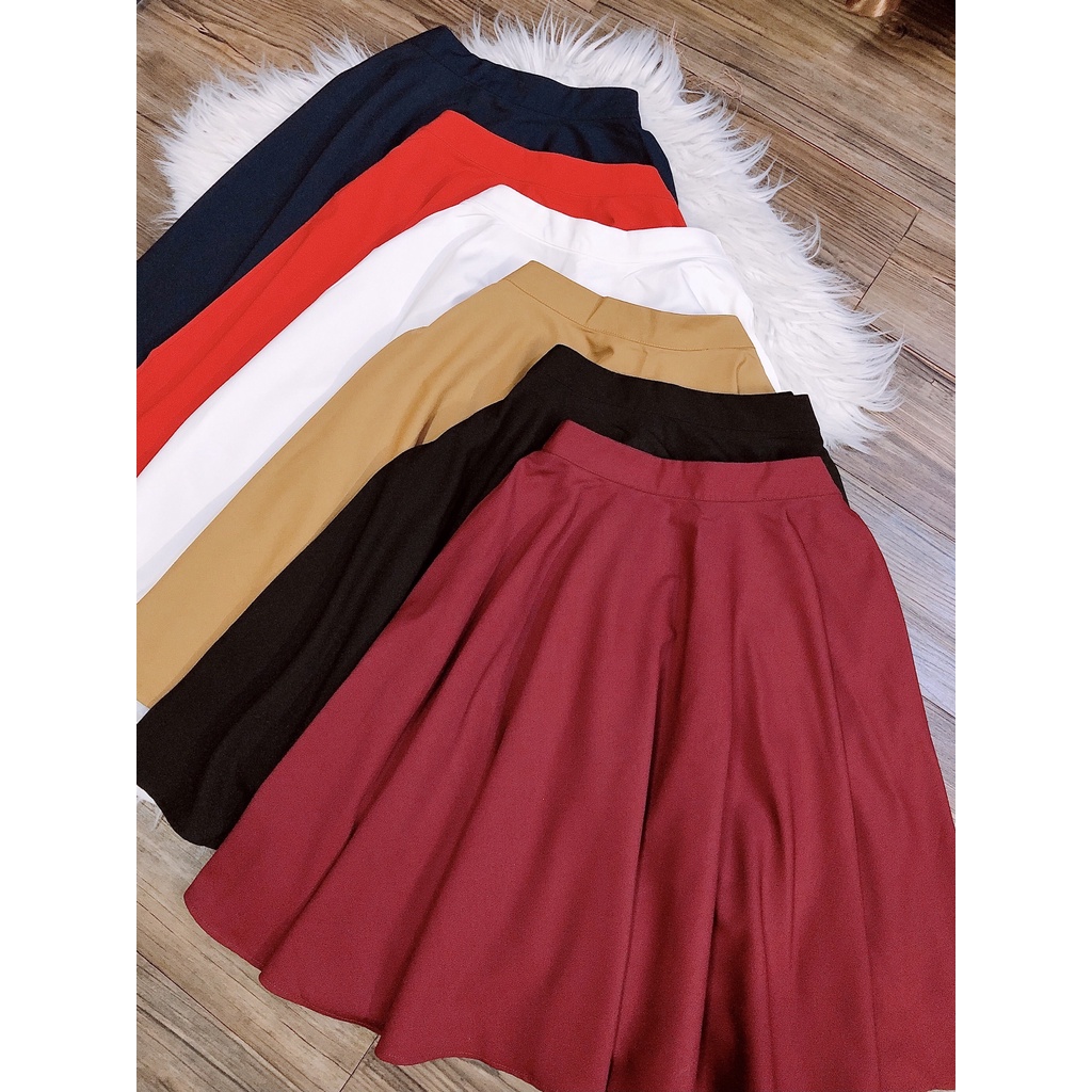 Chân váy xoè công sở dáng dài, chất Cotton lạnh, dày dặn co giãn, không nhăn, không xù | BigBuy360 - bigbuy360.vn
