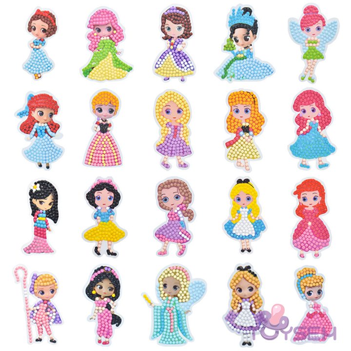 Combo 12 tranh tô hạt màu toysem tập vẽ cho bé từ 3 tuổi - Quà tặng sinh nhật cho trẻ em