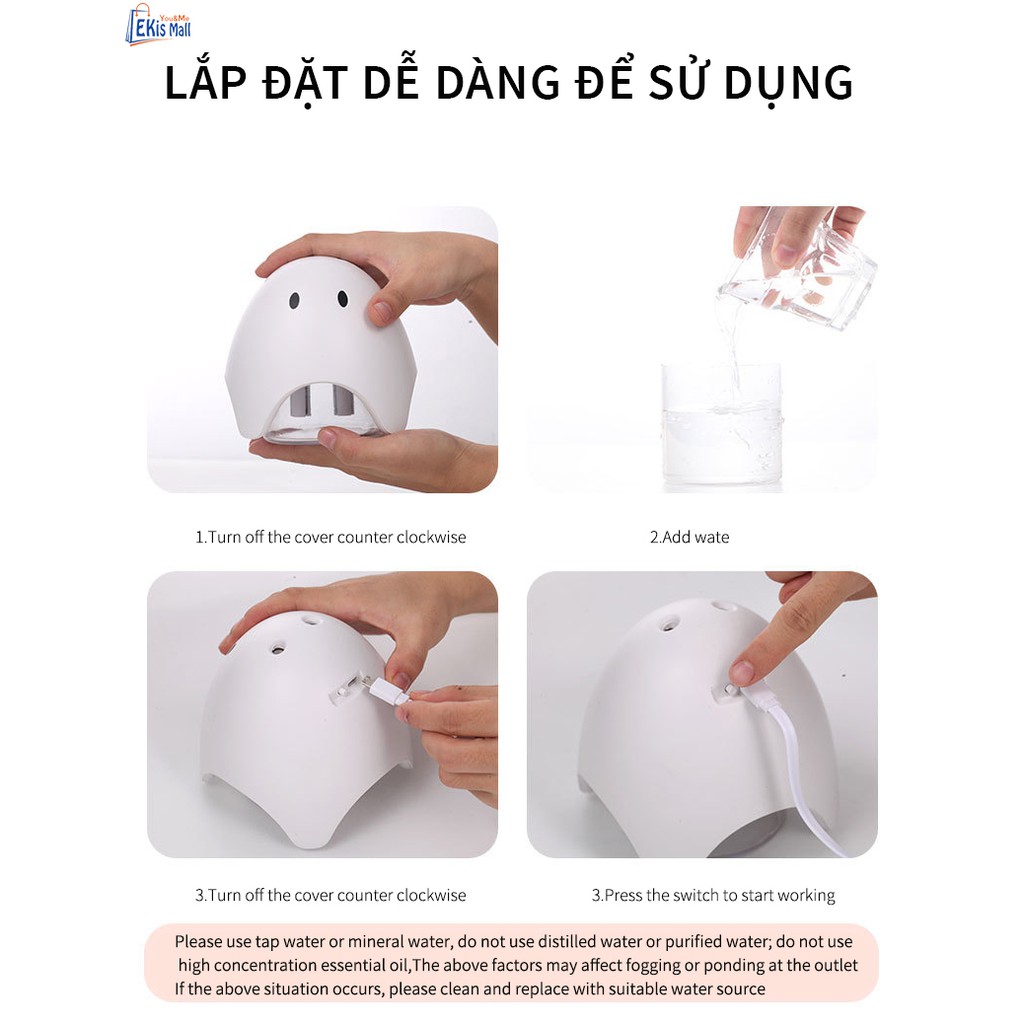 Máy phun sương tạo ẩm để bàn Cao Cấp Ekis