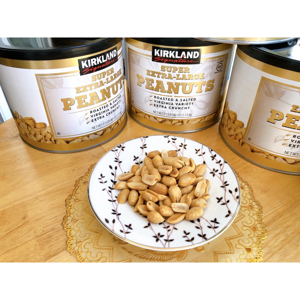 Đậu phộng rang muối Kirkland Super Extra Large Peanuts date 10/2022 - EDS Hàng Mỹ