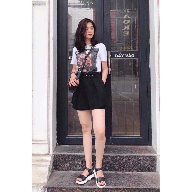 Quần váy kèm đai