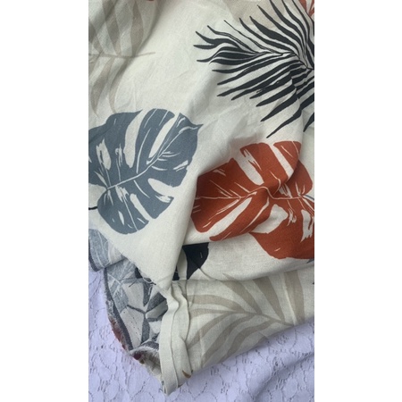 Vải linen bột hình lá