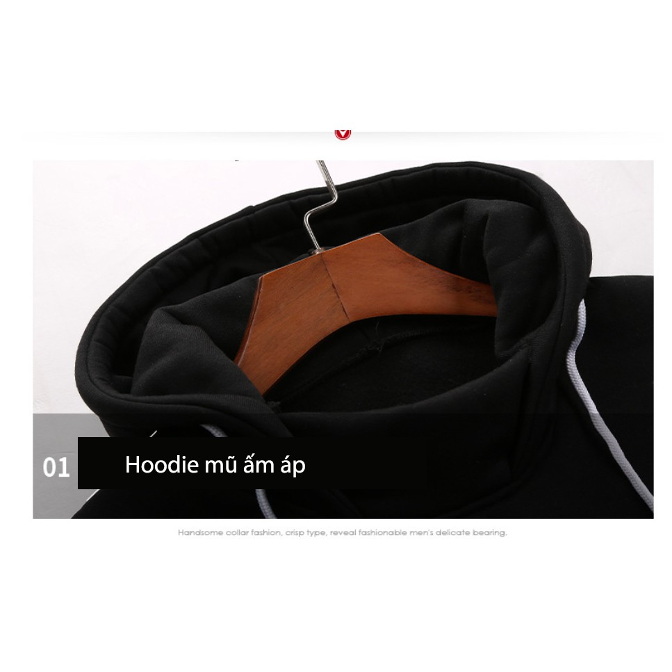 Áo hoodie Nam Hàn quốc Hot thu đông 2018 – Chất nỉ lót bông ấm cực đẹp