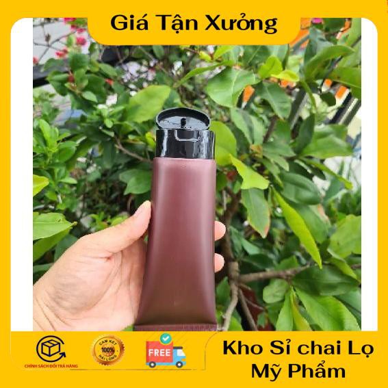 Tuýp Chiết Mỹ Phẩm ❤ TRÙM SỈ ❤ Tuýp nhựa Nâu 100ml nắp lật chiết mỹ phẩm , phụ kiện du lịch