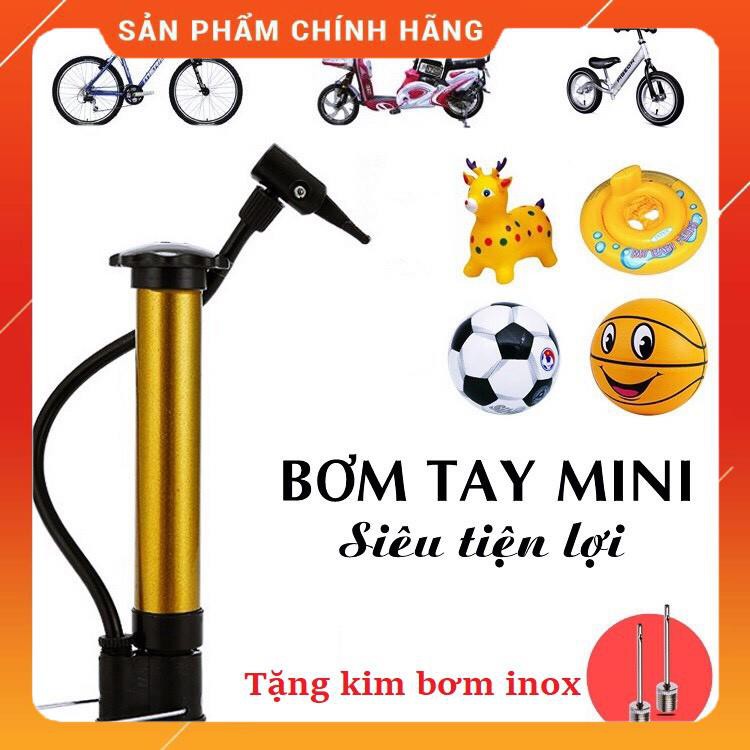 Ống bơm mini cầm tay đa năng bơm bóng đá bóng rổ bóng chuyền...xe đạp, phao, nhỏ gọn dễ mang (TẶNG 1 kim)