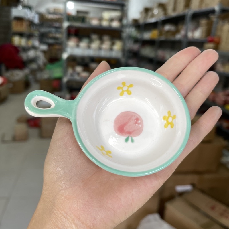 Bộ Bát Đĩa Sứ Chén Dĩa Ăn Cơm Hoạ Tiết Xanh Mint Decor Phong Cách Bắc Âu