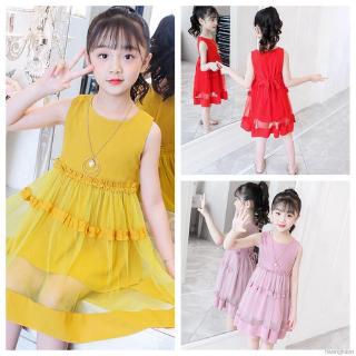 Đầm Công Chúa Sát Nách Phối Lưới Cho Bé Gái Từ 3-13 Tuổi