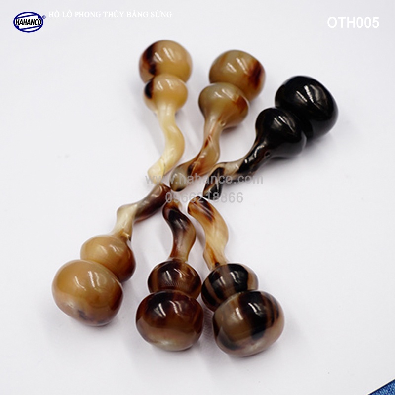 Hồ Lô Phong Thuỷ Bằng Sừng HAHANCO Khánh Treo Ô Tô/ Móc Khoá Hút Tài lộc- OTH005