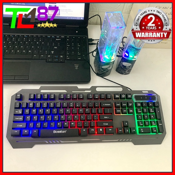 Bàn Phím Máy Vi Tính Laptop Chơi Game BOSSTON K380 LED 7 Màu - Bàn phím Giả Cơ Keyboard Gaming Có Dây