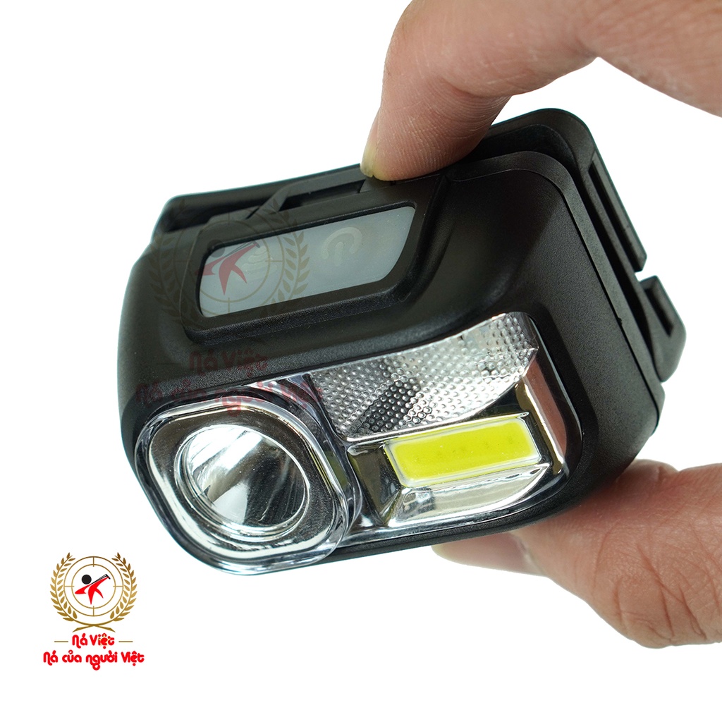 [Siêu sáng] Đèn Pin Đội Dầu, Đèn Pin Siêu Sáng Tích Điện Chống Nước 6 Chế Độ Sáng Phối Hợp, Kết Hợp Cảm Ứng [DD01]
