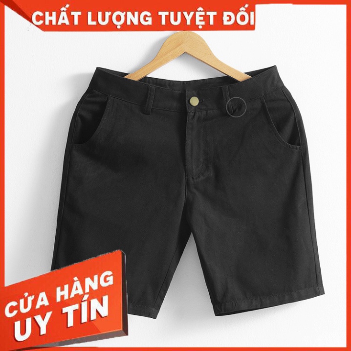 Quần lửng nam, quần short nam kaki cao cấp co giãn dáng Hàn Quốc mặc thoải mái màu trắng đen xanh rêu H3 - Hàng nhập khẩ