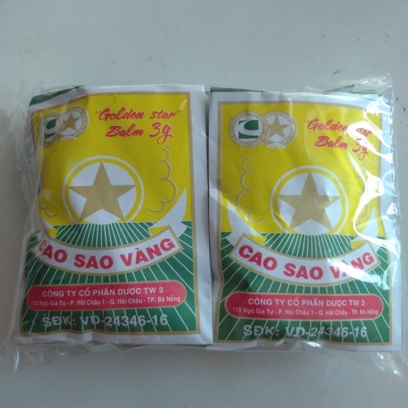 Cao Sao Vàng Chính Hãng Giá Sỉ Hộp 3g - Dầu Cù Là, Đánh bay nhức đầu, đau bụng, say tàu xe