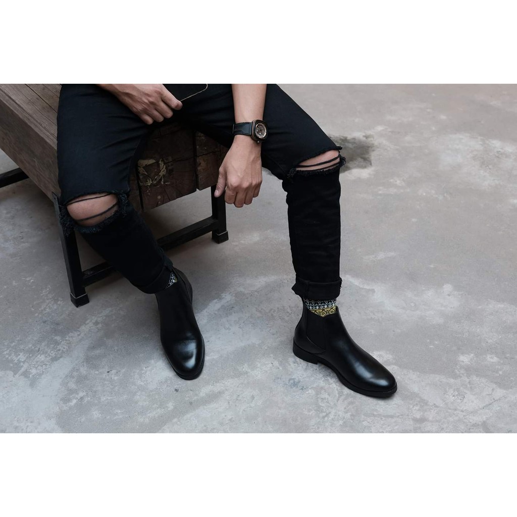 giày boot nam da cao cấp cổ thấp đi êm chân thoáng khí không đổ mồ hôi chân | BigBuy360 - bigbuy360.vn