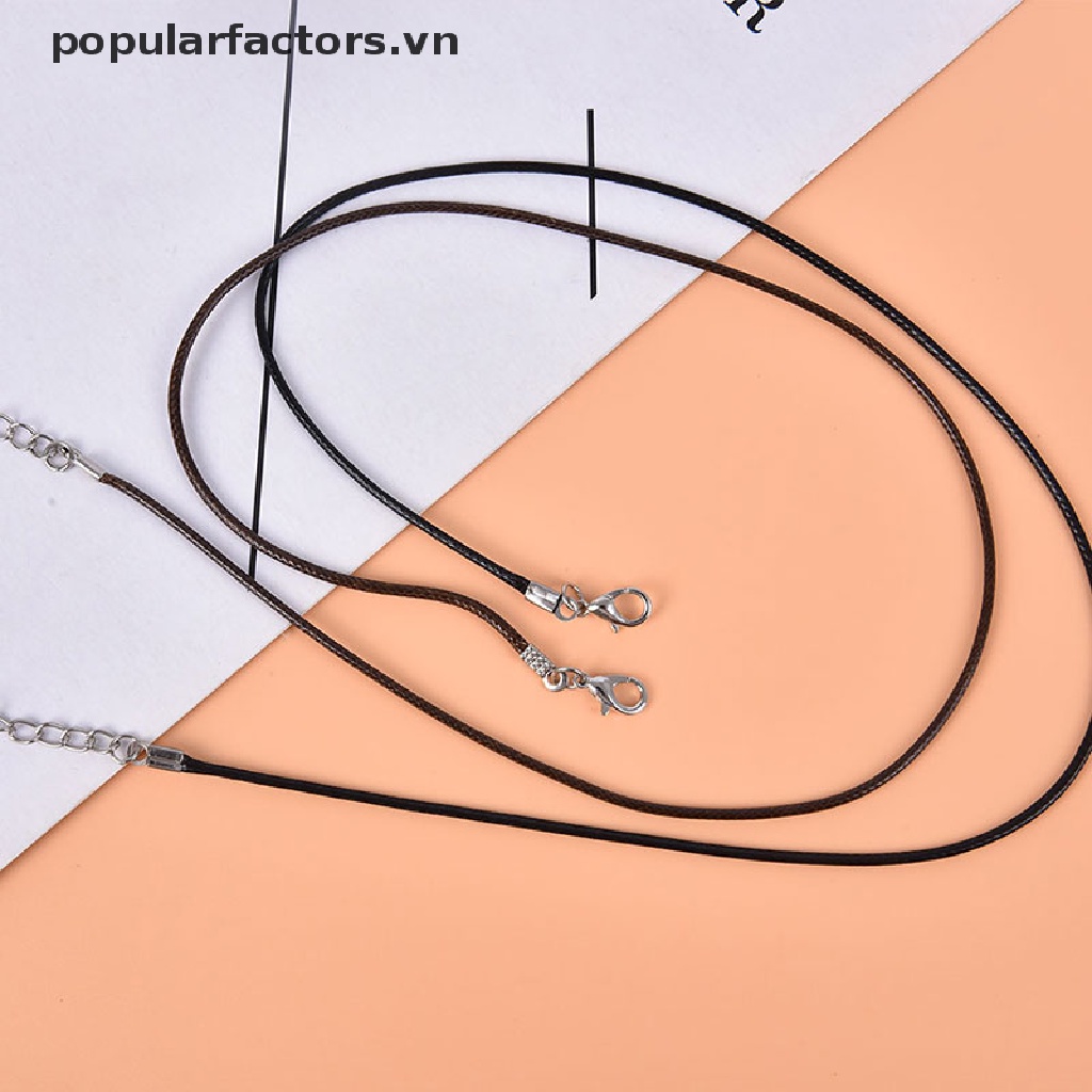 Set 10 Dây Da Màu Đen 1.5mm Có Thể Điều Chỉnh Dùng Làm Vòng Tay / Vòng cổ DIY