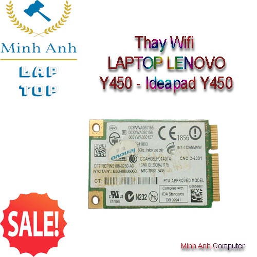 Thay thế wifi laptop lenovo Y450 - ideapad Y450 P/N 43y6461