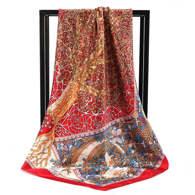 Khăn Vuông satin In Họa Tiết Thời Trang 90CM (35.4inch) WJ1003-74