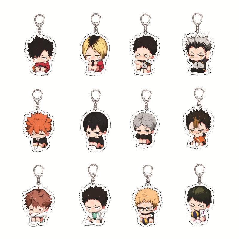 Móc khóa acrylic hình Haikyuu thời trang Anime Keychain