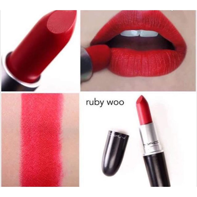 Son Mac RUBY WOO tone đỏ chất son Retro Matte cuốn hút chính hãng HALOMI Fullbox