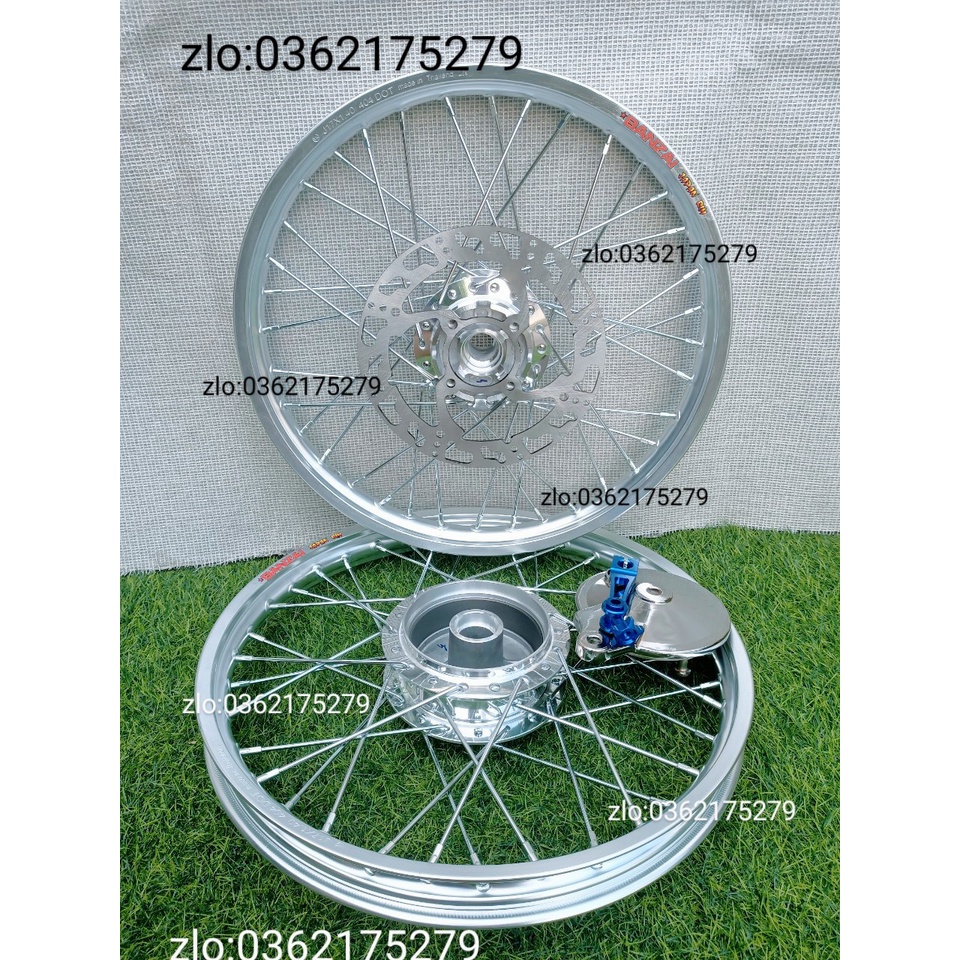 CẶP BÁNH CĂM XE WAVE.DREAM .FUITRON TRƯỚC ĐÙM NIỀN NHÔM BAN ZAI .DALE.SOLUTE.SH THÁI BẠC KÈM MÁ PHANH VÀ PÁT MÀU VỚI ĐĨA