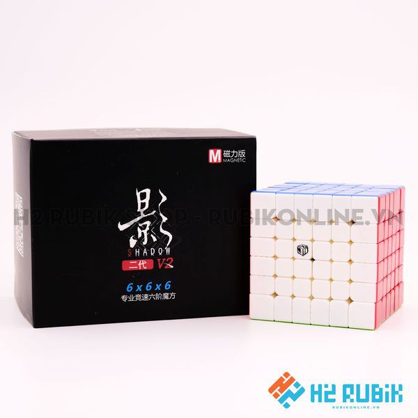 Rubik 6x6 nam châm QiYi X-MAN 6x6x6 Shadow V2 M Có nam châm sẵn cao cấp chuyên thi đấu