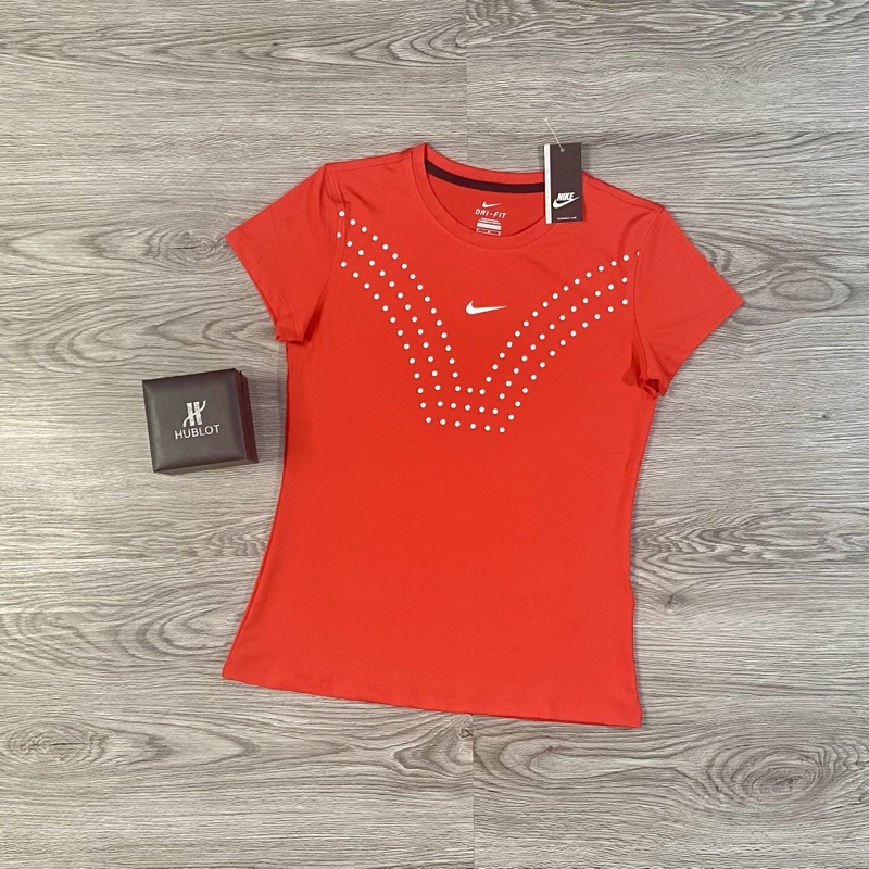 Áo cộc tay chấm bi vải thun mè thể thao tập gym yoga nữ siêu mềm mịn mát