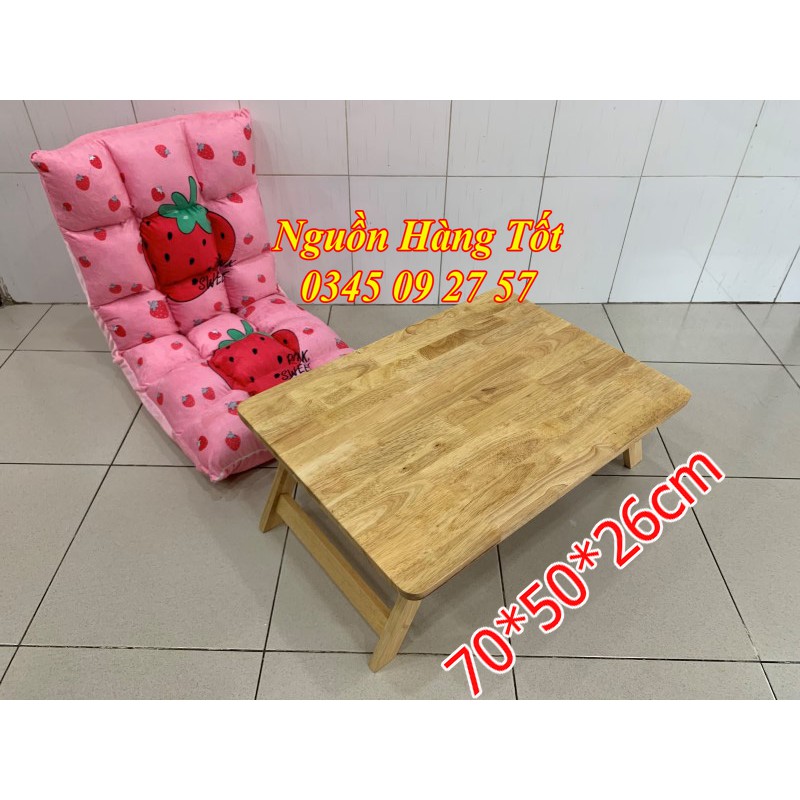 Bàn Trà Gỗ 80x60cm Chân Bánh Mì Kiểu NHẬT Ngồi Bệt Gấp Gọn