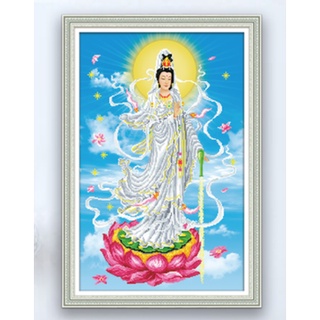 Tranh Đính Đá ABC 3D Quan Thế Âm Bồ Tát DF2289 , LG1426 (KHÁCH TỰ ĐÍNH) KT:60X90CM