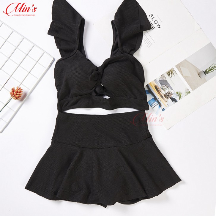 Đồ bơi nữ đi biển 2 mảnh cánh tiên chân váy xòe kèm quần trong MIN hè 2020 | BigBuy360 - bigbuy360.vn