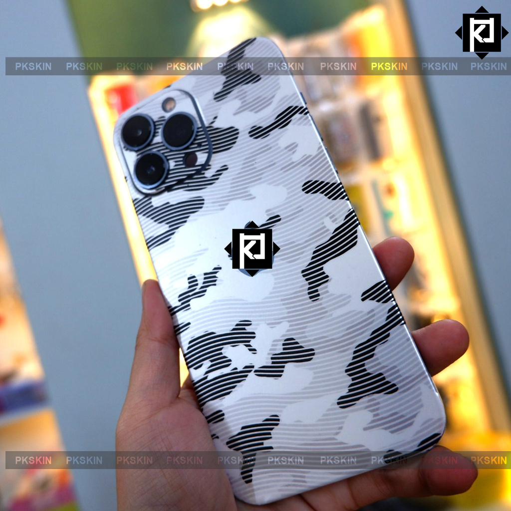 Dán skin full viền iphone 12/12 pro/12 pro max ,13/13 pro/13 pro max , 14 , 14 plus , 14 pro ,14 pro max họa tiết camo