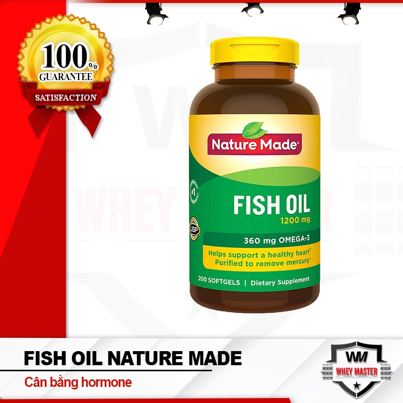 Dầu cá Omega 3 Nature Made Fish oil 1200mg hộp 200 viên - Authentic