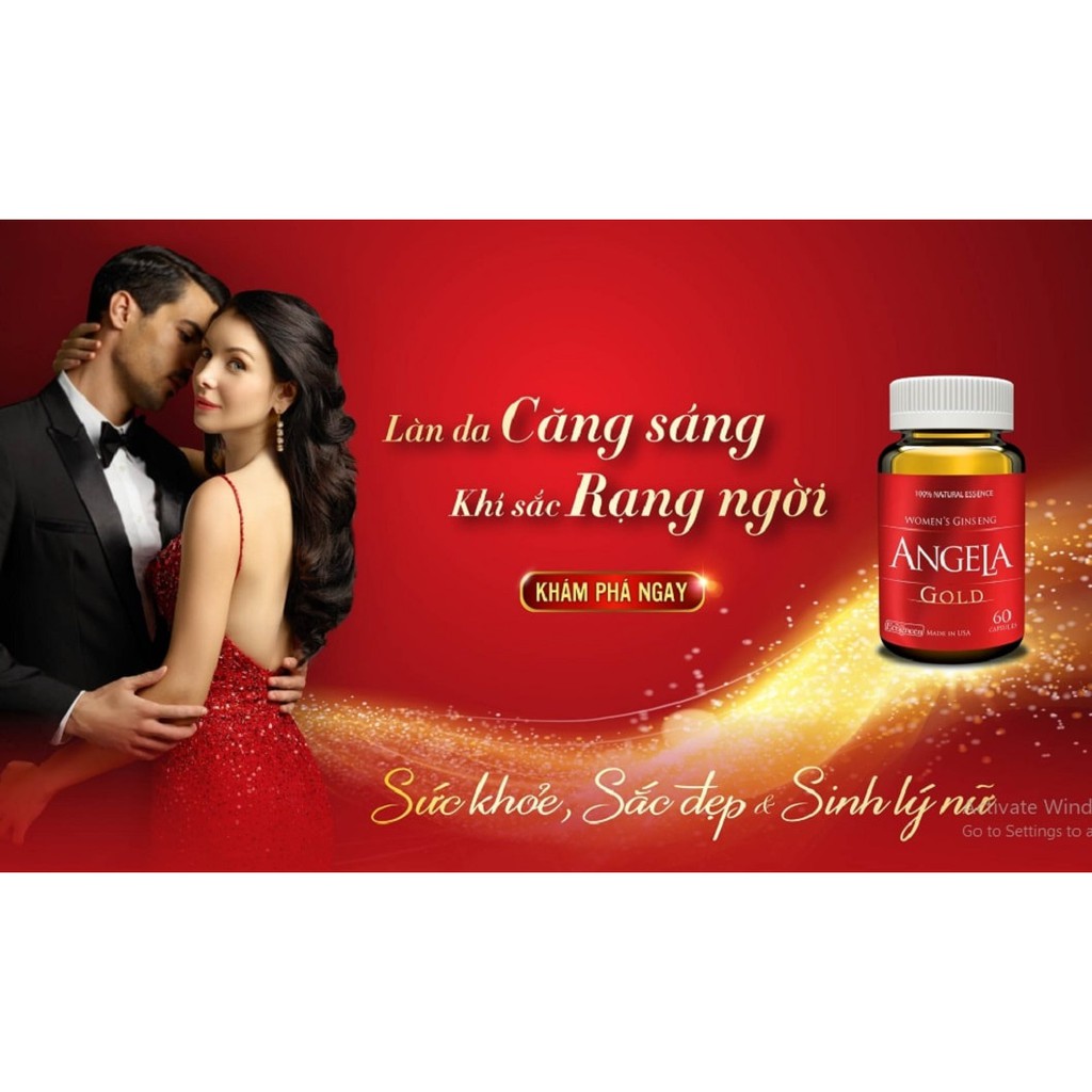 [Hộp 60 viên] Angela Gold - Hỗ trợ tăng cường sinh lý nữ, cải thiện làn da tươi trẻ từ thảo dược