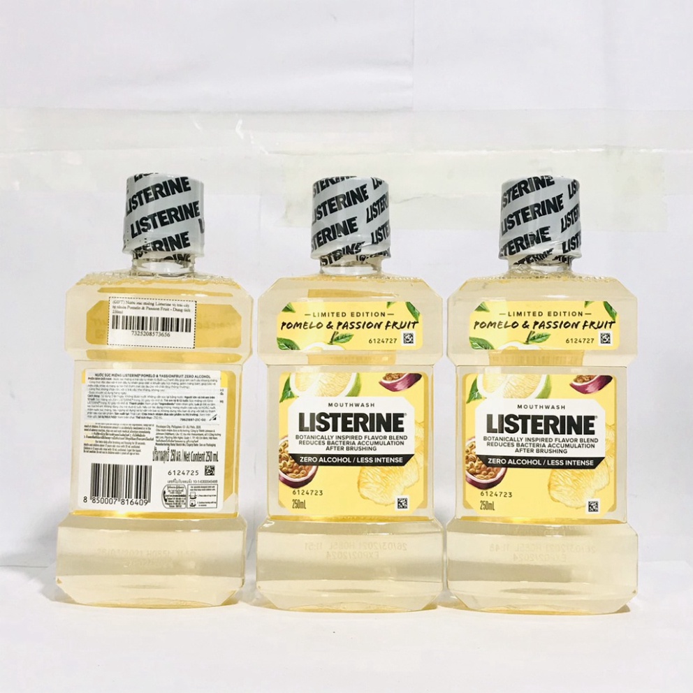 Nước Súc Miệng Listerine Vị Trái Cây Tự Nhiên Bưởi &amp; Chanh dây - Dung tích 250ml
