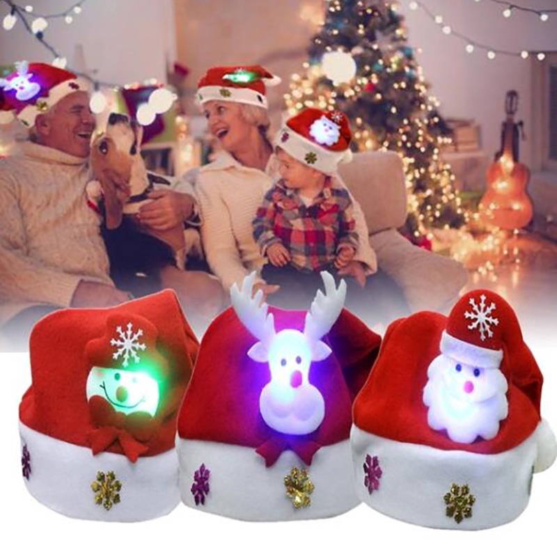 Mũ ông già Noel , người tuyết , tuần lộc có đèn LED