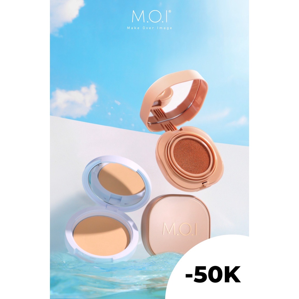 COMBO Cushion Chống nắng + Phấn phủ kiềm dầu - MOI Cosmetics Hồ Ngọc Hà