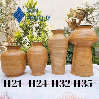 Lọ Hoa Decor ⚱ Gốm Sứ Bát Tràng ⚱ Bình Gốm Cắm Hoa Trang Trí Men Khô Gomphuquy Tt01