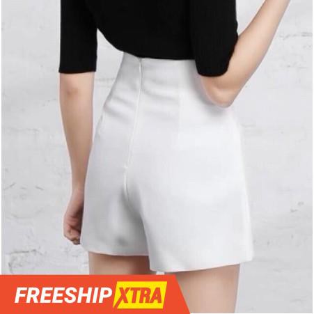 [FreeShip] [ẢNH THẬT] Quần short nữ lưng cao màu trắng quần nữ cao cấp